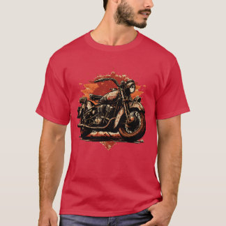 Camiseta Chica de aventuras en motocicleta vintage con esti