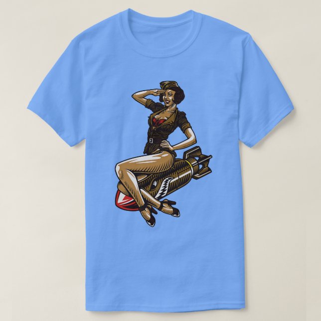 Camiseta Chica de avispación de aviación antigua contra bom (Diseño del anverso)