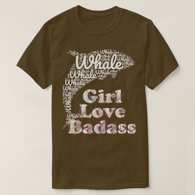 Camiseta Chica de ballenas Badass ballena Corazón arcoiris  (Diseño del anverso)