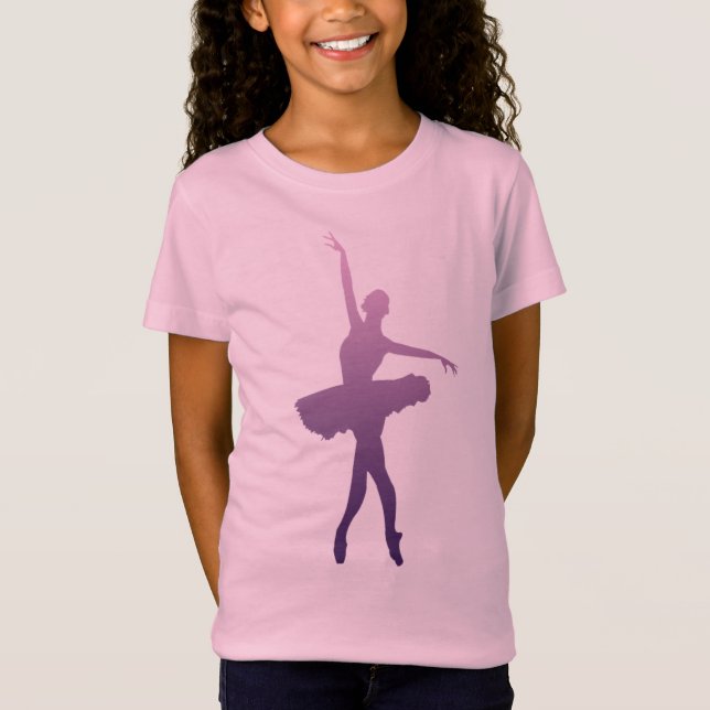 Camiseta Chica de ballet rosa para niños (Anverso)