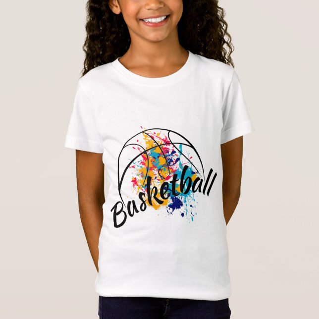 Camiseta Chica de baloncesto acuarela (Anverso)