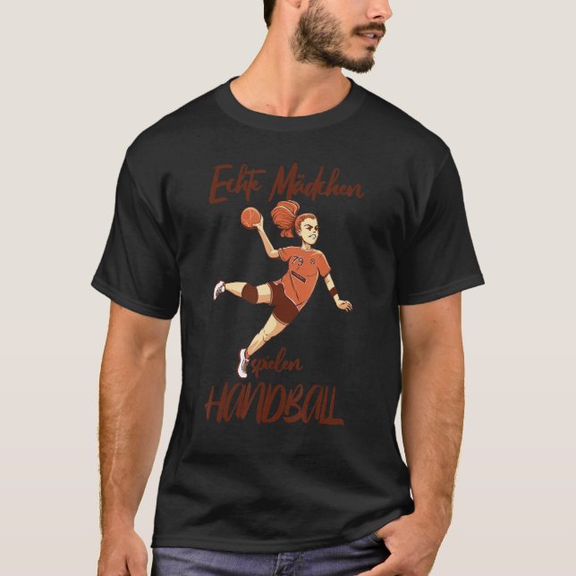 Camiseta Chica de balonmano Echte Mädchen spieln Balonmano (Anverso)