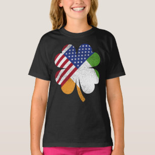 Camiseta Chica de bandera irlandesa de bandera estadouniden
