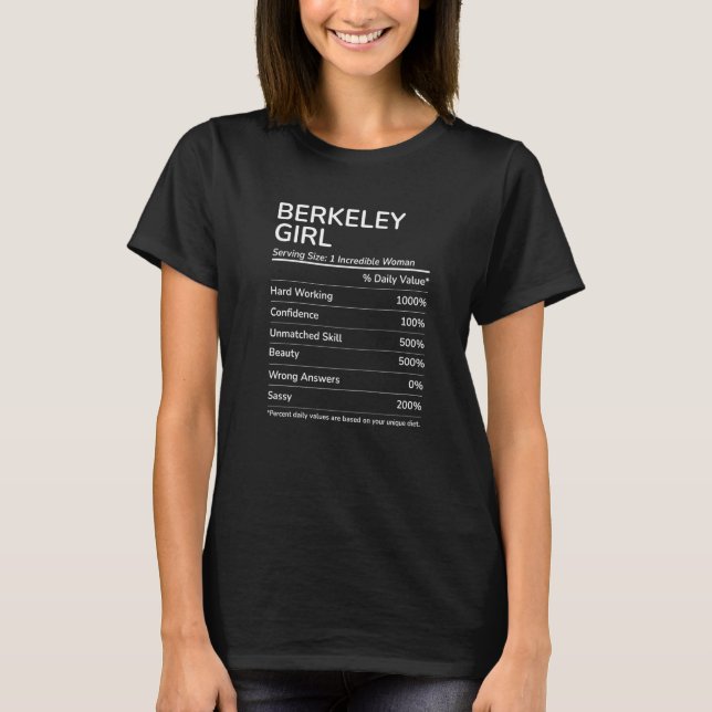 Camiseta Chica de Berkeley Divertida Premium de Ciudad Nata (Anverso)