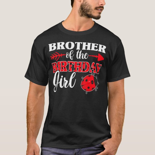 Camiseta Chica De Bicho Ladybug Y Hermano Del Cumpleaños (Anverso)