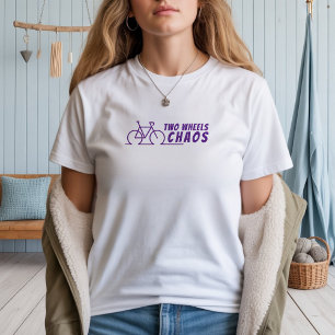 Camiseta Chica de bicicleta retro Ironía púrpura