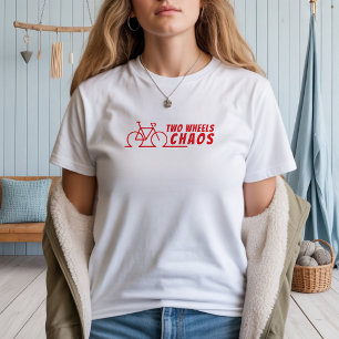 Camiseta Chica de bicicleta retro Ironía roja