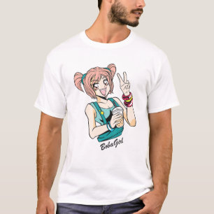 Camiseta Chica de Boba, Chica Anime, Beba Un Té De Burbuja