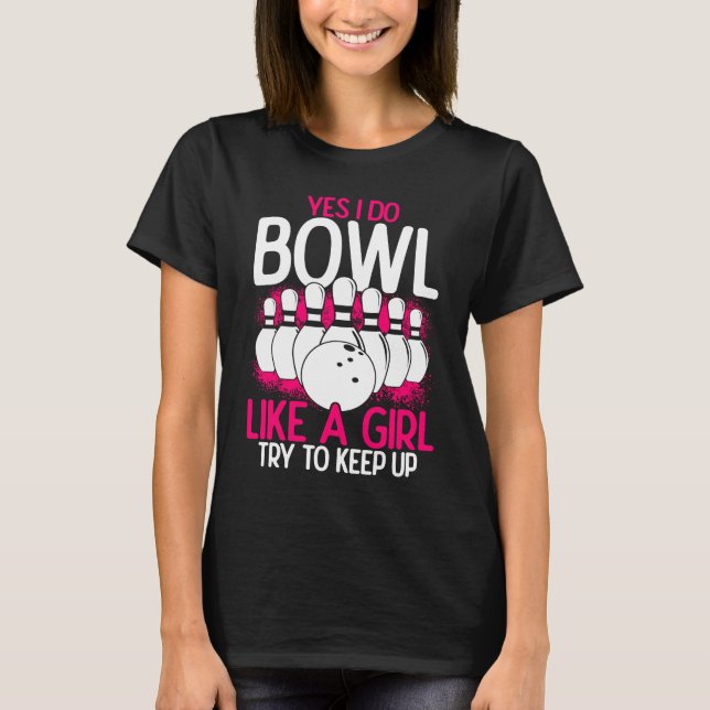Camiseta Chica de boliche Princesa Pin Bowler Strike Bowlin (Anverso)