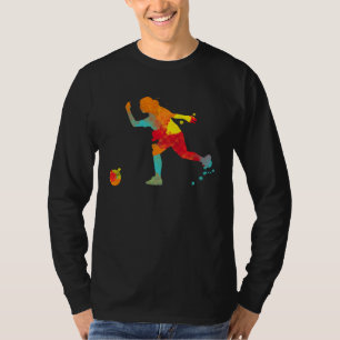 Camiseta Chica de bolos Bola Pin Bolera Strike Equipo de bo