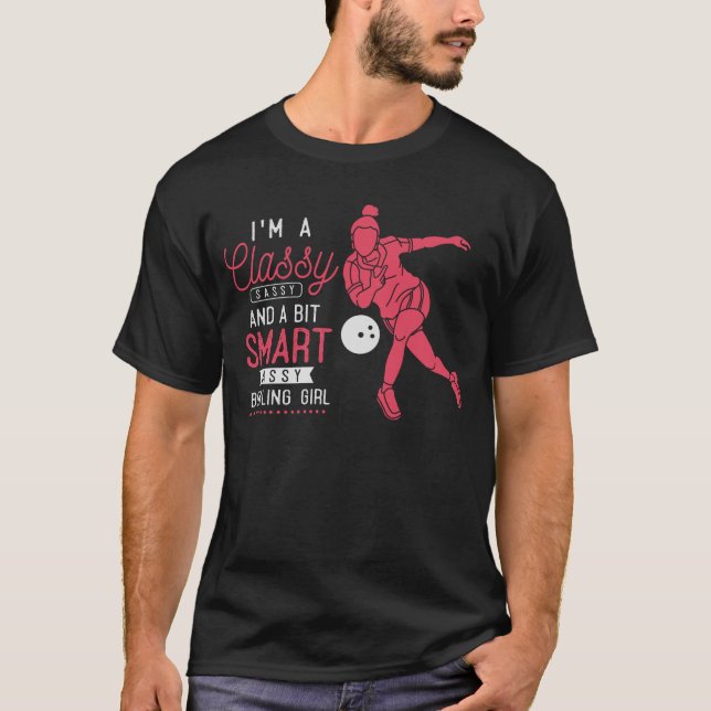 Camiseta Chica de bolos divertida Witty Bowler Humor