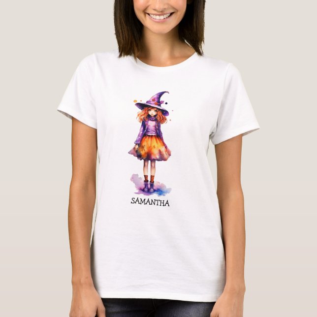 Camiseta Chica de Brujas Pastel Cute - Estética de Hallowee (Anverso)