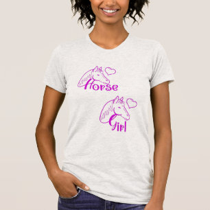 Camiseta Chica de caballo en morado con tipo de cabeza de c