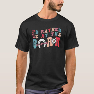 Camiseta Chica de caballos de granja rural Prefiero estar e
