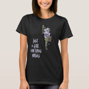 Camiseta Chica de caballos Flores Jockey Rancher Ecuestre