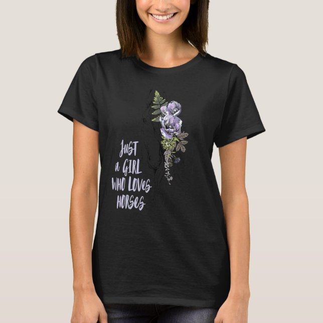Camiseta Chica de caballos Flores Jockey Rancher Ecuestre (Anverso)