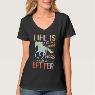 Camiseta Chica de caballos Vida Buenos Caballos Hacerlo Mej