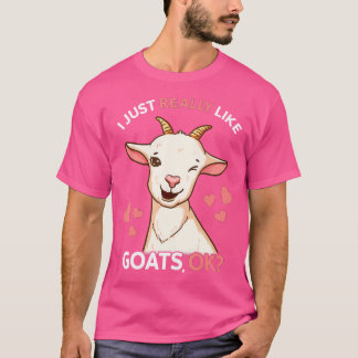 Camiseta Chica De Cabra Me Gusta Realmente Granjero De Cabr