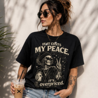 Camiseta Chica de café esqueleto