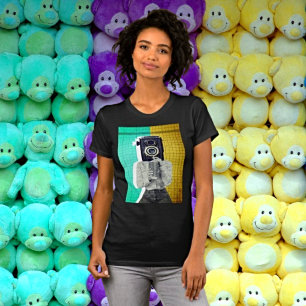 Camiseta Chica de cámara vintage - Collage artístico
