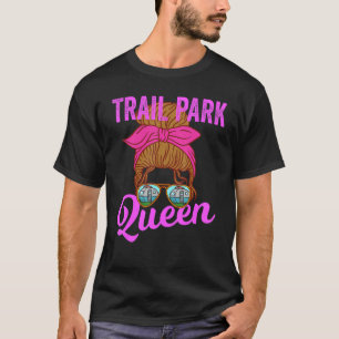 Camiseta Chica de Camper RV Redneck Messy Bun Trailer Park 