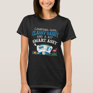 Camiseta Chica de Camping Femenina Clásica, Sassy y un Poco