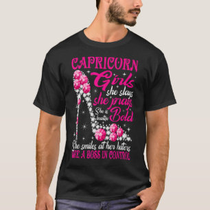 Camiseta Chica de Capricornio como jefe en zapato de diaman