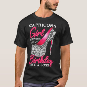 Camiseta Chica De Capricornio Entrando A Mi Cumpleaños Como