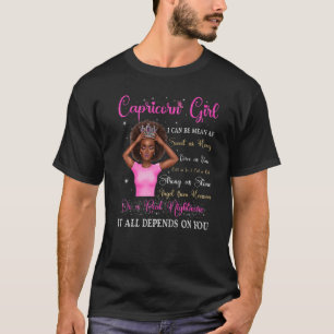 Camiseta Chica de Capricornio Reina negra Zodiac cumpleaños