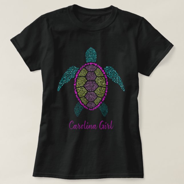 Camiseta Chica de Carolina - regalo de diseño de playa de t (Diseño del anverso)