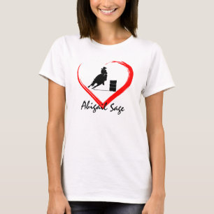 Camiseta Chica de Carreras de barril personalizada, caballo