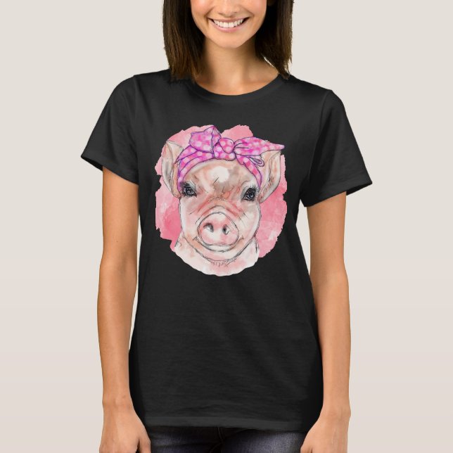 Camiseta Chica de cerdo de Bandana (Anverso)