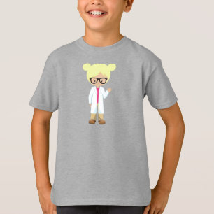 Camiseta Chica de Ciencia, Científico, Chica Cuto, Cabello