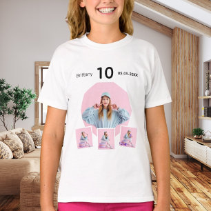 Camiseta Chica de collage de nombres de cumpleaños por edad