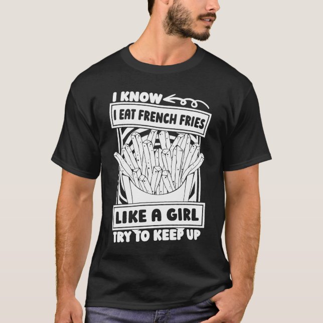 Camiseta Chica de comida rápida papas fritas fritas (Anverso)