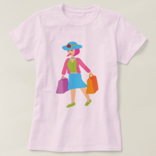 Camiseta Chica de compras retro