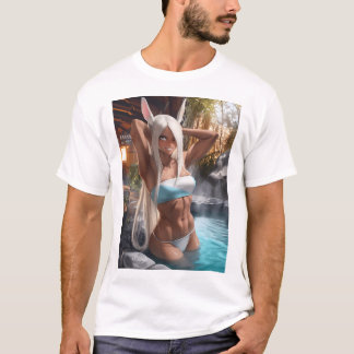 Camiseta Chica de conejito de primavera caliente 100