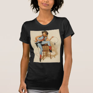 Camiseta Chica de Cowgirl Pin-up