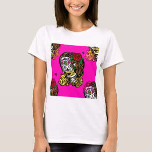 Camiseta chica de cráneo de azúcar