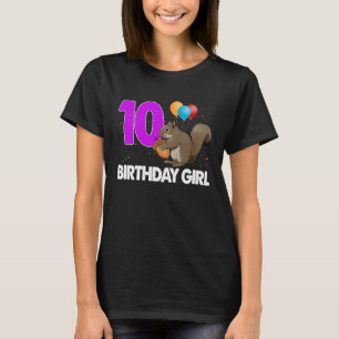 Camiseta Chica de cumpleaños 10 T Mujeres Squirrel & Nut An