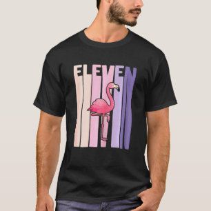Camiseta chica de cumpleaños 11º día B de Cute Flamingo de 