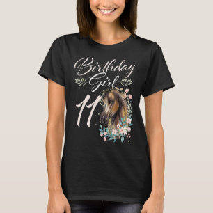 Camiseta Chica de cumpleaños 11 caballo 11 años Bday