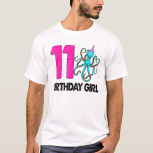 Camiseta Chica de cumpleaños 11 Sea Animal Tee Octopus Love