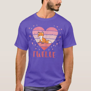 Camiseta chica de cumpleaños 12 años de Cute Fox
