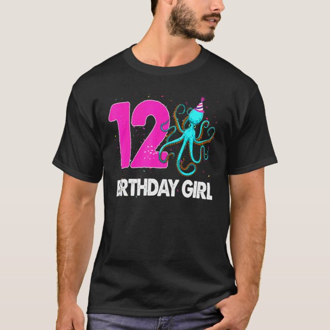 Camiseta Chica de cumpleaños 12 Octopus Love (Anverso)
