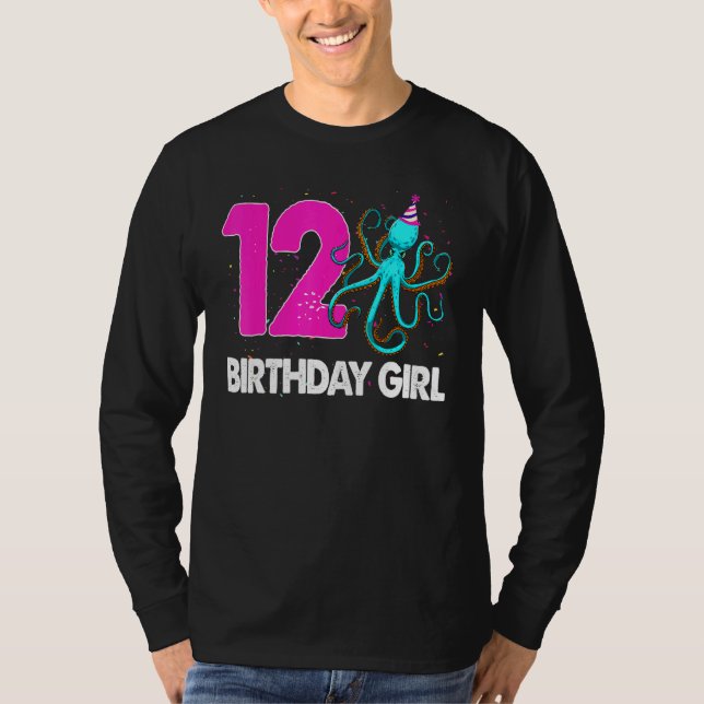 Camiseta Chica de cumpleaños 12 Octopus Love (Anverso)