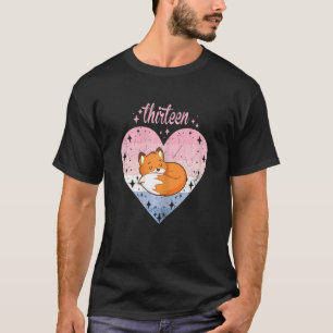 Camiseta chica de cumpleaños 13 años de Cute Fox