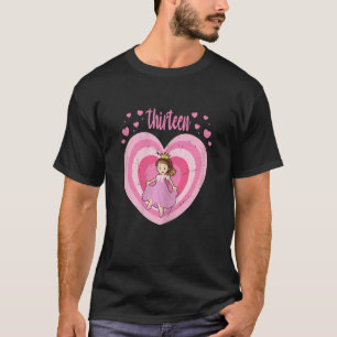 Camiseta chica de cumpleaños 13 años de la princesa linda