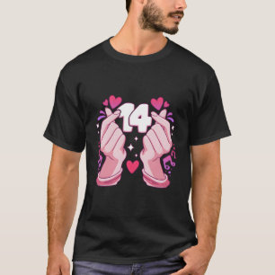 Camiseta Chica de cumpleaños 14 años de edad K-Pop Heart Sa