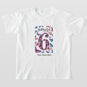 Camiseta Chica de cumpleaños 6 Diseño de camisas de cumplea